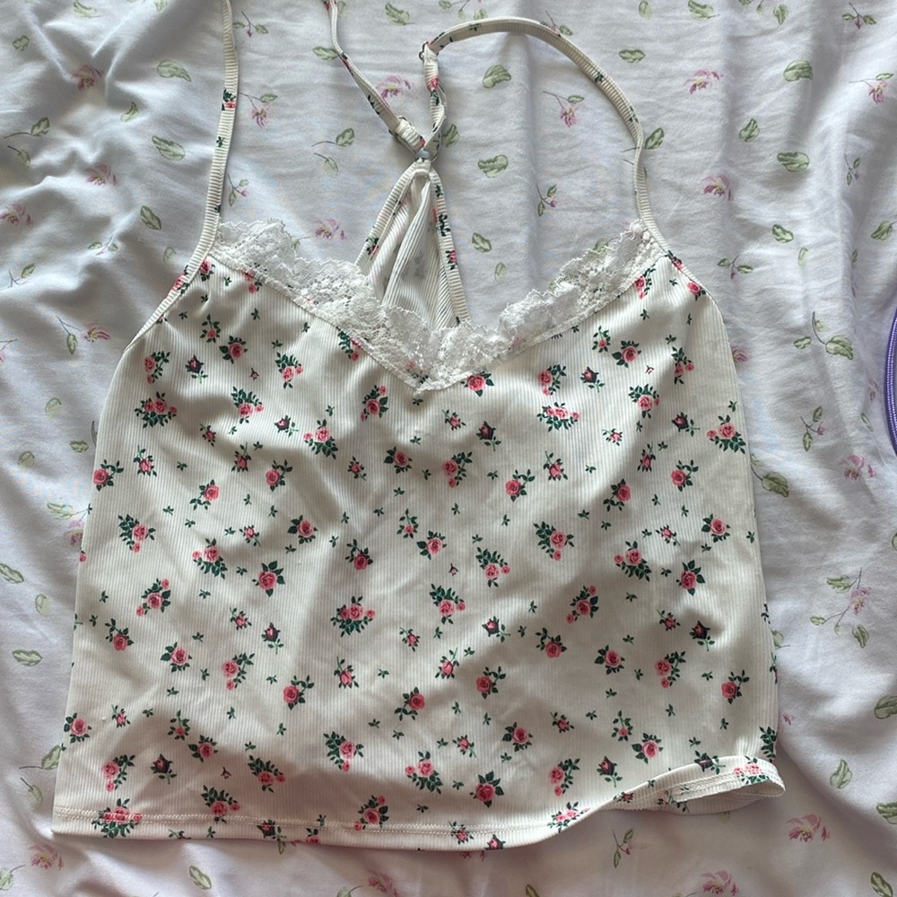 Pink floral tank